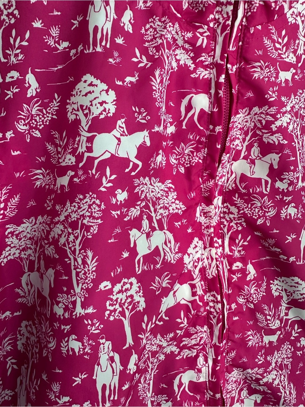 Ariat Girl's Horse Themed Rain Jacket Wind Breaker Size XL 14 Pink White Zip - Picture 2 of 6